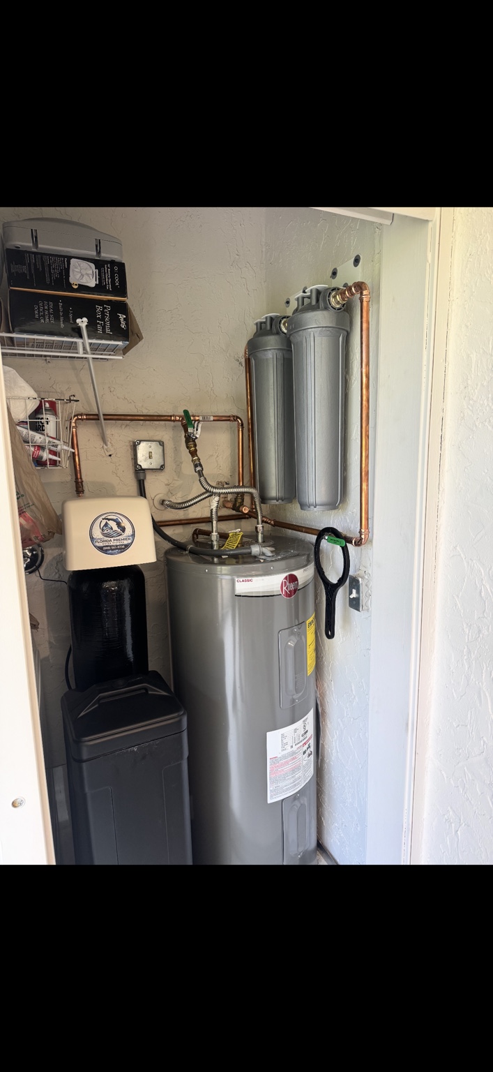 Florida Premier copper-plumbed whole-home water treatment installation